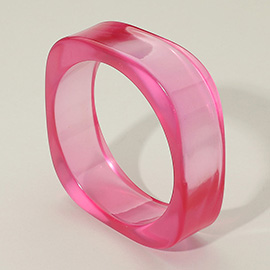Chunky Transparent Resin Square Bangle Bracelet