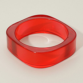 Chunky Transparent Resin Square Bangle Bracelet