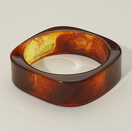 Chunky Transparent Resin Square Bangle Bracelet