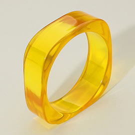 Chunky Transparent Resin Square Bangle Bracelet