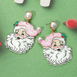Santa Claus Face Dangle Earrings