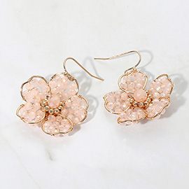 Beaded Flower Dangle Earrings