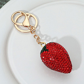Bling Studded Strawberry Keychain / Bag Charm