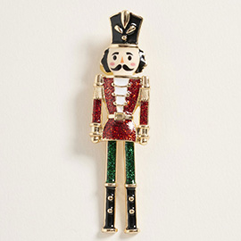 Holiday Nutcracker Soldier Pin Brooch