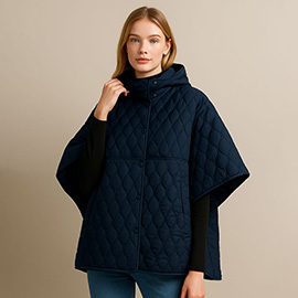Wave Pattern Padded Cape