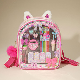14PCS - HOT FOCUS Kids Unicorn Writing Stash Stationery Backpack Set