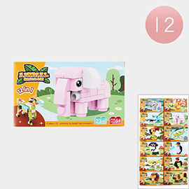 12PCS - Kids Animal Kingdom Building Block Toy Sets