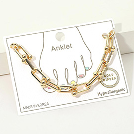 Gold Dipped Industrial Chain Anklet