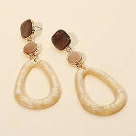 Chunky Sparkly Open Teardrop Hoop Link Drop Earrings