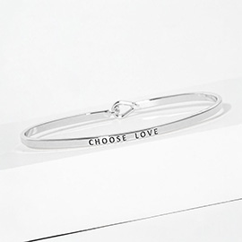 CHOOSE LOVE Message Brass Thin Hook Bracelet