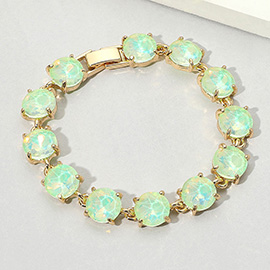 Round Stone Link Evening Bracelet