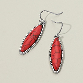 Western Antique Marquise Stone Dangle Earrings