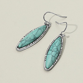 Western Antique Marquise Stone Dangle Earrings