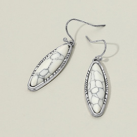 Western Antique Marquise Stone Dangle Earrings