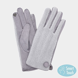 Button Soft Smart Touch Winter Gloves