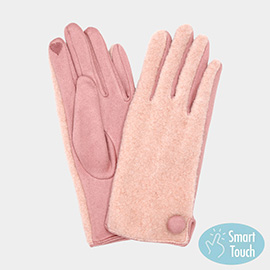 Button Soft Smart Touch Winter Gloves
