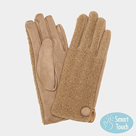 Button Soft Smart Touch Winter Gloves