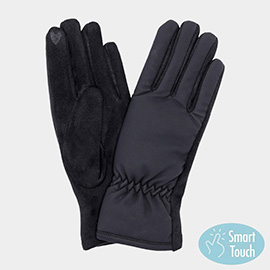 Shirred Wrist Smart Touch Winter Gloves