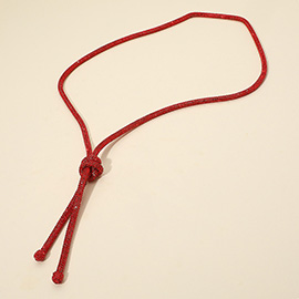Bling Studded Knot Pointed Long Necklace