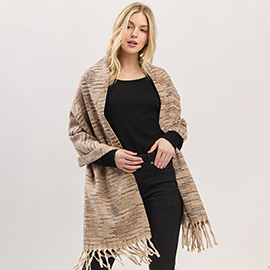 Oversized Super Soft Multi Tone Fringe Scarf