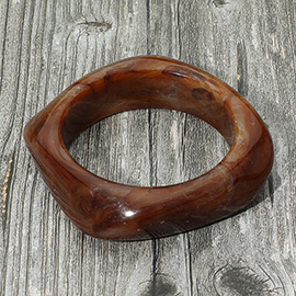 Abstract Square Celluloid Acetate Bangle Bracelet