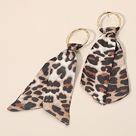 Leopard Printed Scarf Drop Earrings