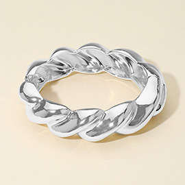 Bold Metal Twist Hinged Bangle Bracelet