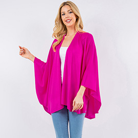 Elegant Solid Drape Wrap Poncho