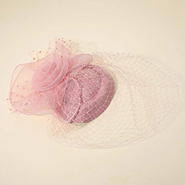 Mesh Veil Flower Fascinator / Headband