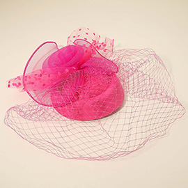 Mesh Veil Flower Fascinator / Headband