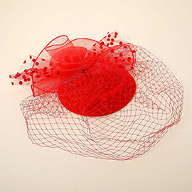 Mesh Veil Flower Fascinator / Headband