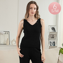 6PCS - Solid V Neck Tank Tops