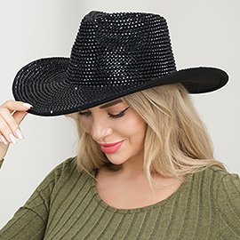 Bling Studded Western Fedora Hat
