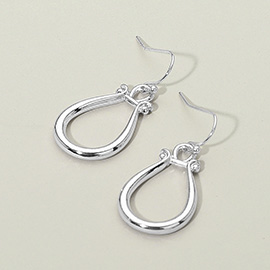 Metal Open Abstract Teardrop Dangle Earrings