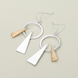 Geometric Metal Circle Triangle Drop Dangle Earrings