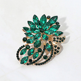 Floral Rhinestone Pin Brooch Pendant