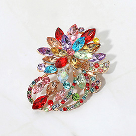 Floral Rhinestone Pin Brooch Pendant