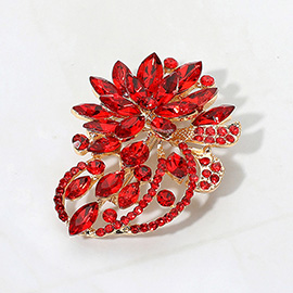 Floral Rhinestone Pin Brooch Pendant