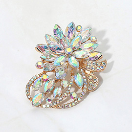 Floral Rhinestone Pin Brooch Pendant