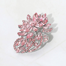 Floral Rhinestone Pin Brooch Pendant