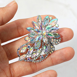 Floral Rhinestone Pin Brooch Pendant