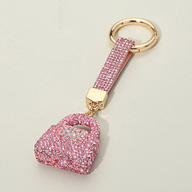 Bling Studded Handbag Keychain Bag Charm