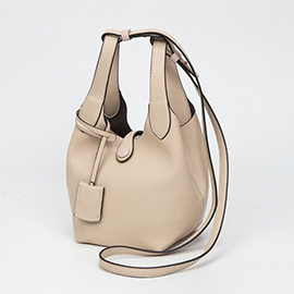 Pebbled Faux Leather Bucket Bag Handbag Crossbody Bag
