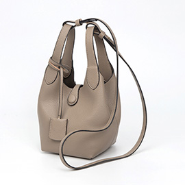 Pebbled Faux Leather Bucket Bag Handbag Crossbody Bag