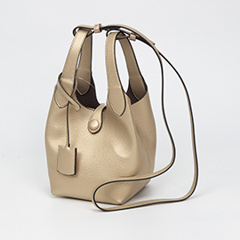 Pebbled Faux Leather Bucket Bag Handbag Crossbody Bag