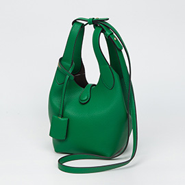 Pebbled Faux Leather Bucket Bag Handbag Crossbody Bag