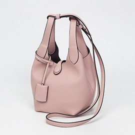 Pebbled Faux Leather Bucket Bag Handbag Crossbody Bag
