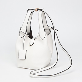 Pebbled Faux Leather Bucket Bag Handbag Crossbody Bag