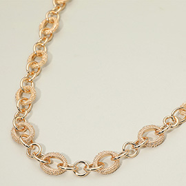 Chunky Textured Link Chain Necklace