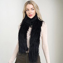Fluffy Faux Long Fur Long Wrap Scarf